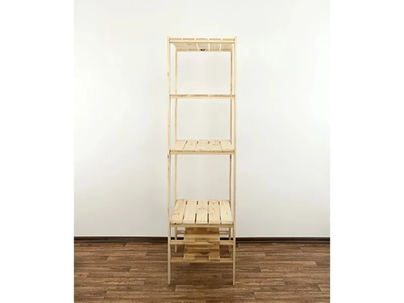 PROREGAL Holzregal Woodland HxBxT 166 x 80 x 50 cm Fachlast 120 kg 4 Fachboden & 2 Flaschenebenen Kiefernholz Natur