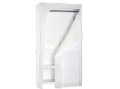 PROREGAL Kleiderregal Peacock mit Regalbezug HxBxT 180 x 90 x 50 cm Weiß Kleiderständer Garderobe Klamottenregal Stangenregal