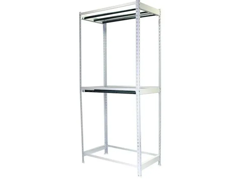 PROREGAL Kleiderstangenregal Metal Doppel HxBxT 300 x 120 x 75 cm Weiß Kleiderständer Garderobe Klamottenregal Stangenregal Regal