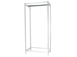 PROREGAL Kleiderstangenregal Metal Einzel HxBxT 150 x 90 x 50 cm Weiß Kleiderständer Garderobe Klamottenregal Stangenregal Regal