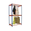 Sale PROREGAL Kleiderstangenregal Metal Doppel HxBxT 200 x 90 x 75 cm Blau/Orange Kleiderständer Garderobe Klamottenregal Stangenregal Regal