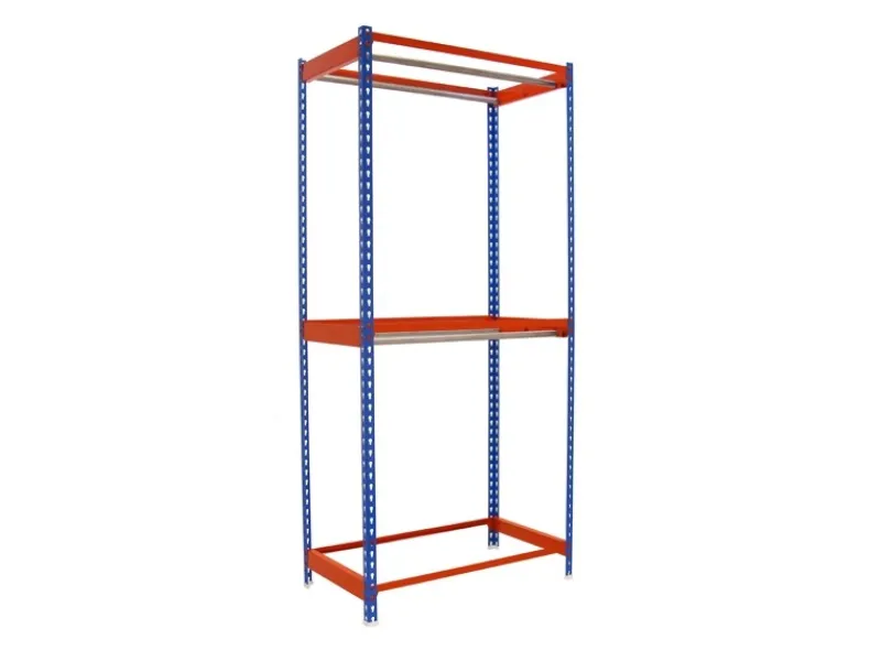 Sale PROREGAL Kleiderstangenregal Metal Doppel HxBxT 200 x 90 x 75 cm Blau/Orange Kleiderständer Garderobe Klamottenregal Stangenregal Regal