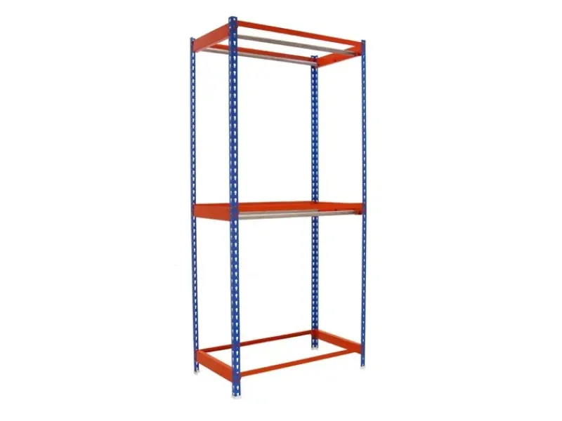 Sale PROREGAL Kleiderstangenregal Metal Doppel HxBxT 250 x 90 x 75 cm Blau/Orange Kleiderständer Garderobe Klamottenregal Stangenregal Regal