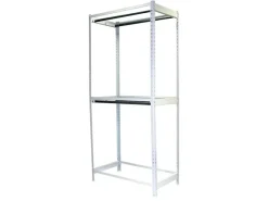 PROREGAL Kleiderstangenregal Metal Doppel HxBxT 200 x 90 x 75 cm Weiß Kleiderständer Garderobe Klamottenregal Stangenregal Regal