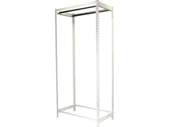 Clearance PROREGAL Kleiderstangenregal Metal Einzel HxBxT 300 x 90 x 50 cm Weiß Kleiderständer Garderobe Klamottenregal Stangenregal Regal