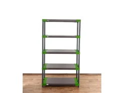 PROREGAL Kunststoffregal Grey Bear Tall HxBxT 180 x 110 x 46 cm Fachlast 120 kg Grau/Grün