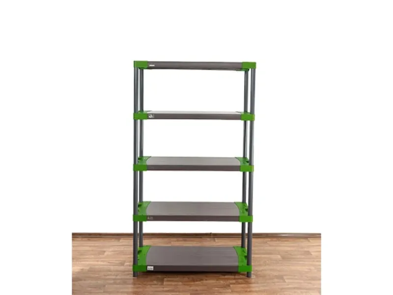 PROREGAL Kunststoffregal Grey Bear Tall HxBxT 180 x 110 x 46 cm Fachlast 120 kg Grau/Grün