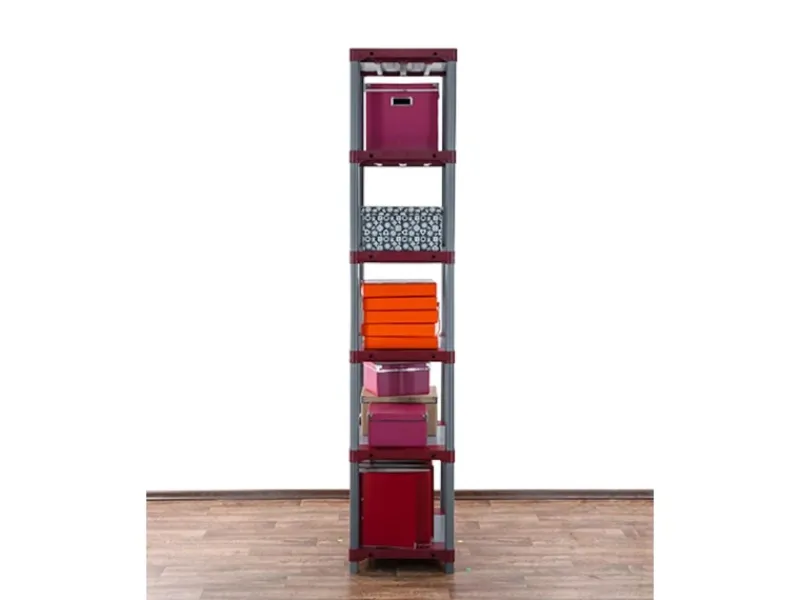 Clearance PROREGAL Kunststoffregal Big Grey Bear Extra-Tall HxBxT 220 x 70 x 46 cm Fachlast 160 kg Grau/Rot Grau-Rot