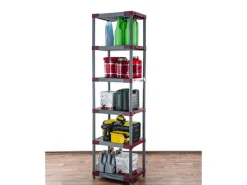 Clearance PROREGAL Kunststoffregal Big Grey Bear Extra-Tall HxBxT 220 x 70 x 46 cm Fachlast 160 kg Grau/Rot Grau-Rot