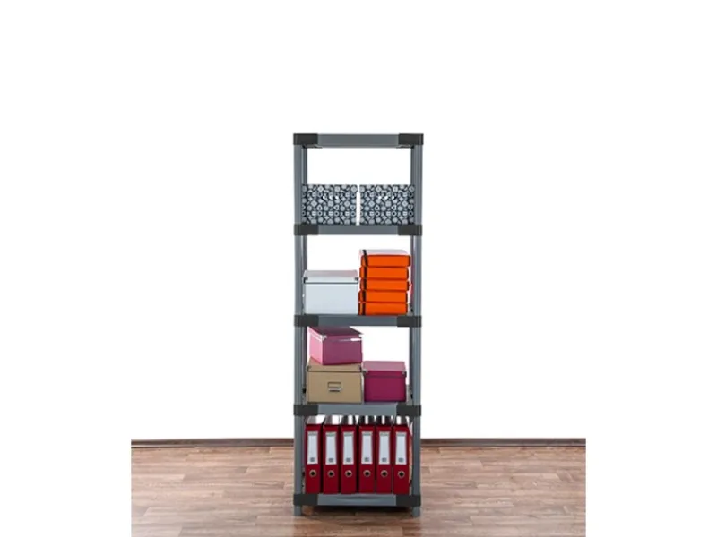 PROREGAL Kunststoffregal Grey Bear Tall HxBxT 180 x 70 x 46 cm Fachlast 120 kg