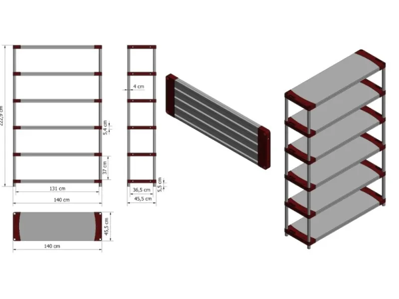 PROREGAL Kunststoffregal Grey Bear Extra-Tall HxBxT 220 x 140 x 46 cm Fachlast 70 kg Grau/Grün