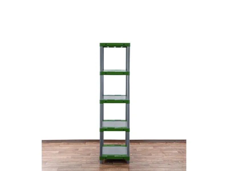 Outlet PROREGAL Kunststoffregal Grey Bear Tall HxBxT 180 x 70 x 46 cm Fachlast 120 kg Grau/Grün Grau-Grün