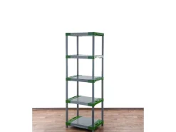 Outlet PROREGAL Kunststoffregal Grey Bear Tall HxBxT 180 x 70 x 46 cm Fachlast 120 kg Grau/Grün Grau-Grün