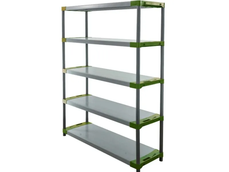 Hot PROREGAL Kunststoffregal Grey Bear Tall HxBxT 180 x 150 x 46 cm Fachlast 70 kg Grau/Grün Grau-Grün