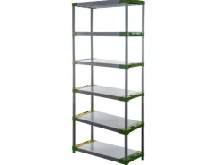 Best PROREGAL Kunststoffregal Big Grey Bear Extra-Tall HxBxT 220 x 100 x 46 cm Fachlast 160 kg Grau/Grün Grau-Grün