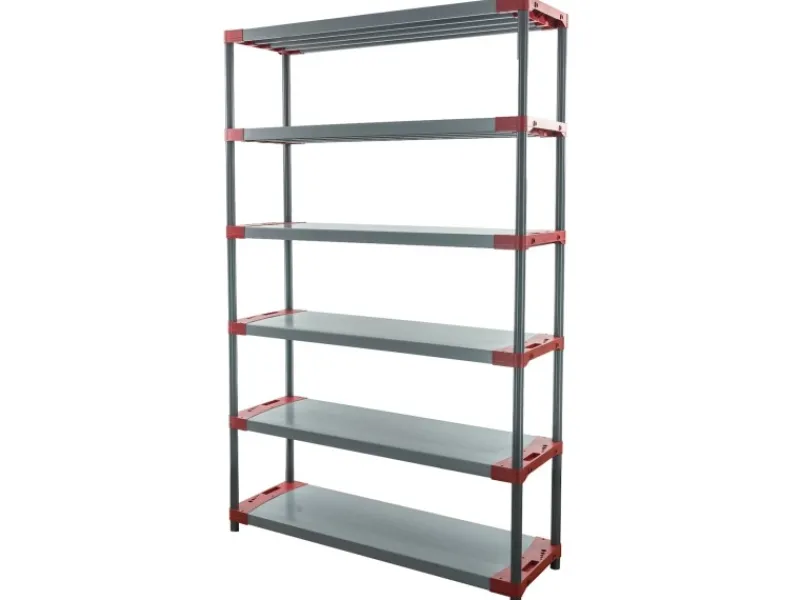 Sale PROREGAL Kunststoffregal Big Grey Bear Extra-Tall HxBxT 220 x 140 x 46 cm Fachlast 120 kg Grau/Rot Grau-Rot