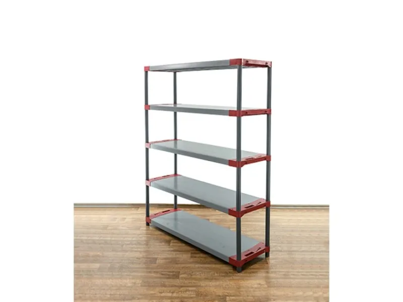 PROREGAL Kunststoffregal Big Grey Bear Tall HxBxT 180 x 150 x 46 cm Fachlast 120 kg Grau/Rot