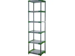 Sale PROREGAL Kunststoffregal Big Grey Bear Extra-Tall HxBxT 220 x 70 x 46 cm Fachlast 160 kg Grau/Grün Grau-Grün