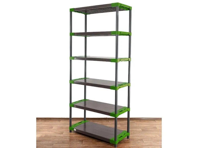 PROREGAL Kunststoffregal Grey Bear Extra-Tall HxBxT 220 x 90 x 46 cm Fachlast 120 kg Grau/Grün