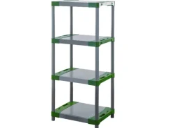 Outlet PROREGAL Kunststoffregal Big Grey Bear Low HxBxT 138 x 70 x 46 cm Fachlast 160 kg Grau/Grün Grau-Grün