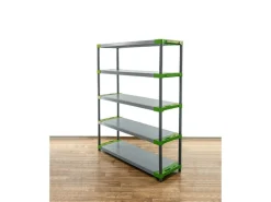 Clearance PROREGAL Kunststoffregal Grey Bear Tall HxBxT 180 x 140 x 46 cm Fachlast 70 kg Grau/Grün Grau-Grün