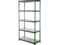 Clearance PROREGAL Kunststoffregal Big Grey Bear Tall HxBxT 180 x 90 x 46 cm Fachlast 160 kg Grau/Grün Grau-Grün