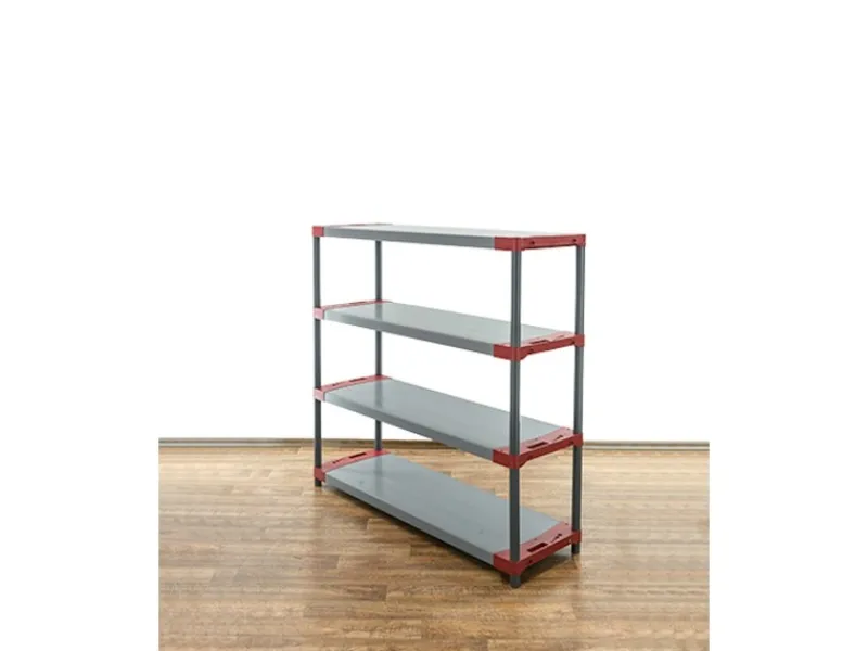 Sale PROREGAL Kunststoffregal Big Grey Bear Low HxBxT 138 x 150 x 46 cm Fachlast 120 kg Grau/Rot Grau-Rot