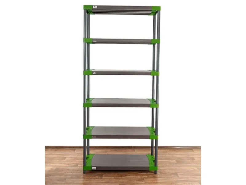 PROREGAL Kunststoffregal Grey Bear Extra-Tall HxBxT 220 x 110 x 46 cm Fachlast 120 kg Grau/Grün