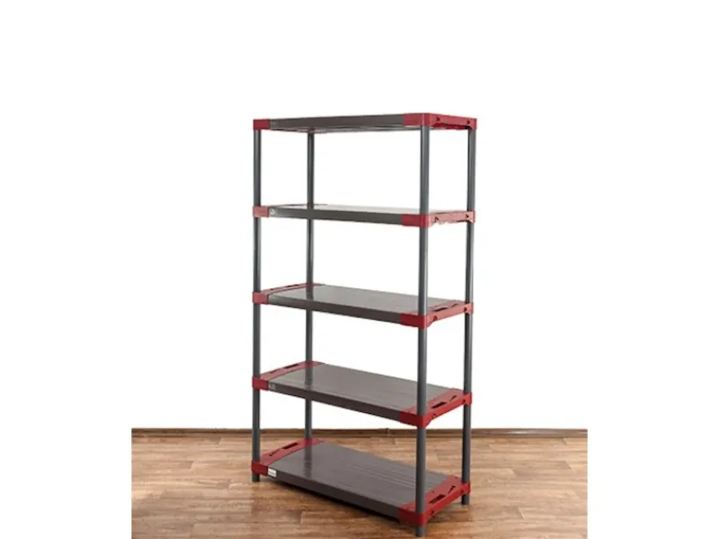 New PROREGAL Kunststoffregal Big Grey Bear Tall HxBxT 180 x 100 x 46 cm Fachlast 160 kg Grau/Rot Grau-Rot