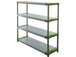 PROREGAL Kunststoffregal Big Grey Bear Low HxBxT 138 x 150 x 46 cm Fachlast 120 kg Grau/Grün