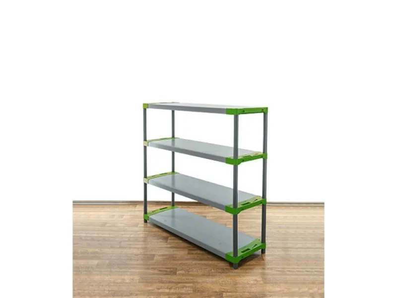 PROREGAL Kunststoffregal Big Grey Bear Low HxBxT 138 x 150 x 46 cm Fachlast 120 kg Grau/Grün