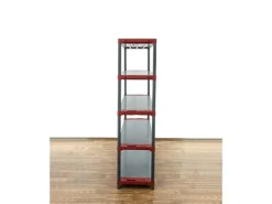 PROREGAL Kunststoffregal Big Grey Bear Tall HxBxT 180 x 130 x 46 cm Fachlast 120 kg Grau/Rot