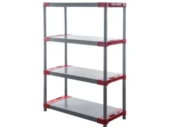 Online PROREGAL Kunststoffregal Big Grey Bear Low HxBxT 138 x 80 x 46 cm Fachlast 160 kg Grau/Rot Grau-Rot