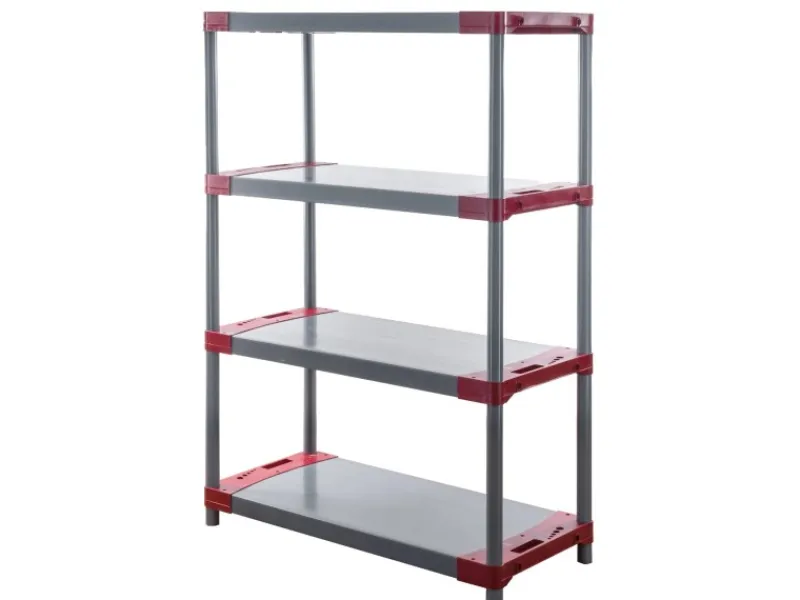 Online PROREGAL Kunststoffregal Big Grey Bear Low HxBxT 138 x 80 x 46 cm Fachlast 160 kg Grau/Rot Grau-Rot