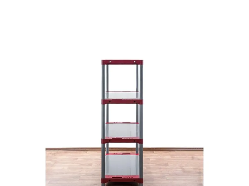 Online PROREGAL Kunststoffregal Big Grey Bear Low HxBxT 138 x 80 x 46 cm Fachlast 160 kg Grau/Rot Grau-Rot