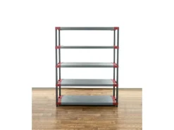 PROREGAL Kunststoffregal Big Grey Bear Tall HxBxT 180 x 140 x 46 cm Fachlast 120 kg Grau/Rot