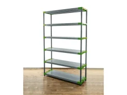 PROREGAL Kunststoffregal Big Grey Bear Extra-Tall HxBxT 220 x 140 x 46 cm Fachlast 120 kg Grau/Grün