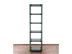 PROREGAL Kunststoffregal Big Grey Bear Extra-Tall HxBxT 220 x 60 x 46 cm Fachlast 160 kg Grau/Grün