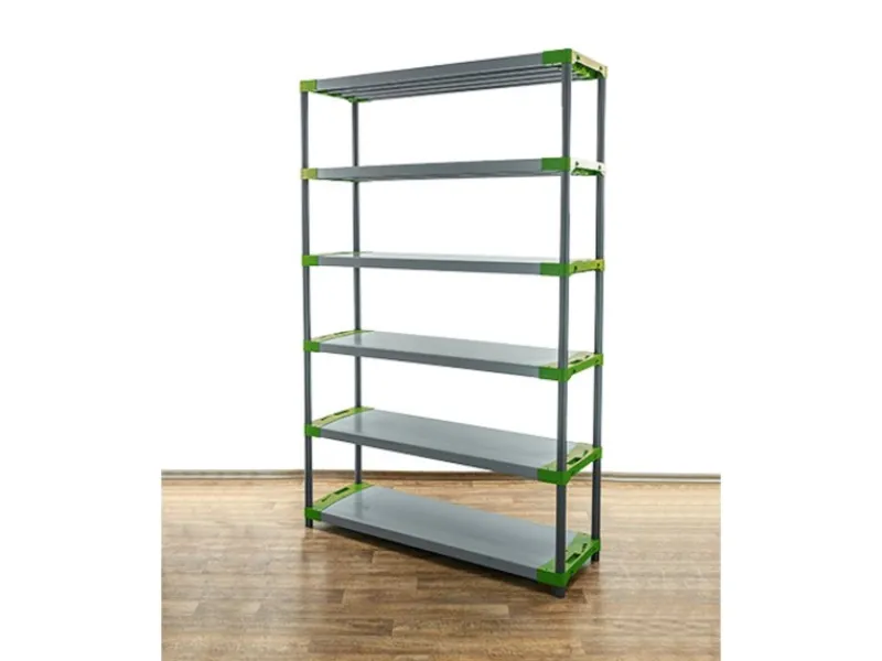 Sale PROREGAL Kunststoffregal Grey Bear Extra-Tall HxBxT 220 x 130 x 46 cm Fachlast 70 kg Grau/Grün Grau-Grün