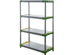 Clearance PROREGAL Kunststoffregal Big Grey Bear Low HxBxT 138 x 90 x 46 cm Fachlast 160 kg Grau/Grün Grau-Grün