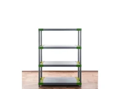 Clearance PROREGAL Kunststoffregal Big Grey Bear Low HxBxT 138 x 90 x 46 cm Fachlast 160 kg Grau/Grün Grau-Grün