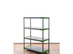 Clearance PROREGAL Kunststoffregal Big Grey Bear Low HxBxT 138 x 90 x 46 cm Fachlast 160 kg Grau/Grün Grau-Grün