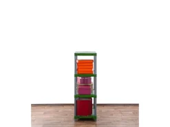 Outlet PROREGAL Kunststoffregal Grey Bear Low HxBxT 138 x 70 x 46 cm Fachlast 120 kg Grau/Grün Grau-Grün