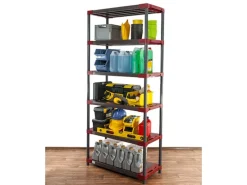 Hot PROREGAL Kunststoffregal Big Grey Bear Extra-Tall HxBxT 220 x 120 x 46 cm Fachlast 160 kg Grau/Rot Grau-Rot