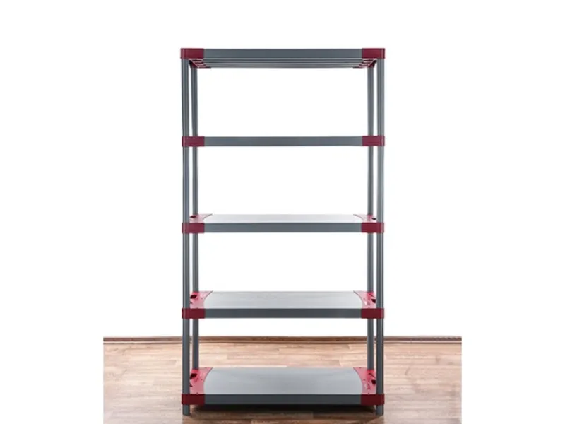 Outlet PROREGAL Kunststoffregal Big Grey Bear Tall HxBxT 180 x 80 x 46 cm Fachlast 160 kg Grau/Rot Grau-Rot