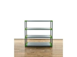 PROREGAL Kunststoffregal Big Grey Bear Low HxBxT 138 x 140 x 46 cm Fachlast 120 kg Grau/Grün