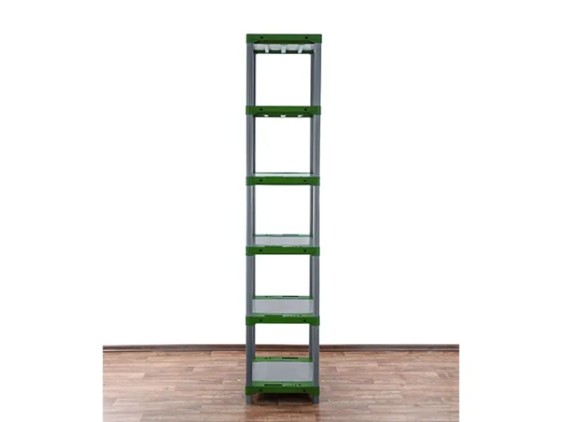 PROREGAL Kunststoffregal Grey Bear Extra-Tall HxBxT 220 x 60 x 46 cm Fachlast 120 kg Grau/Grün