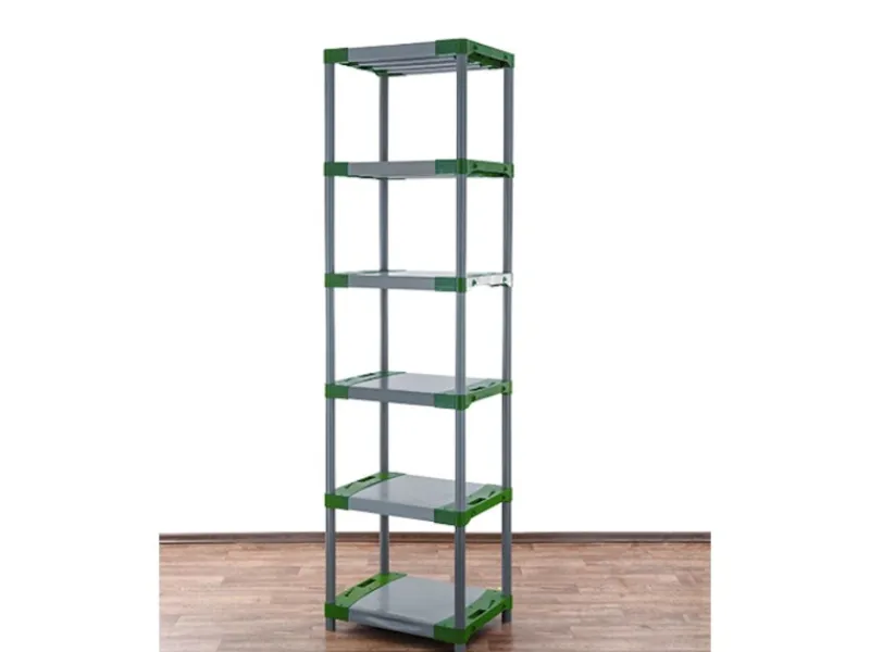 PROREGAL Kunststoffregal Grey Bear Extra-Tall HxBxT 220 x 60 x 46 cm Fachlast 120 kg Grau/Grün