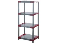 Clearance PROREGAL Kunststoffregal Big Grey Bear Low HxBxT 138 x 70 x 46 cm Fachlast 160 kg Grau/Rot Grau-Rot