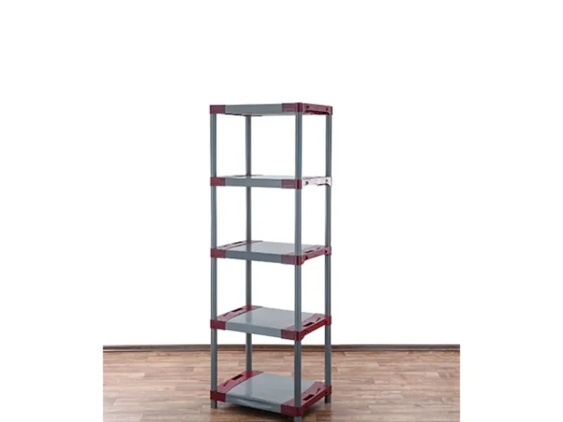 PROREGAL Kunststoffregal Big Grey Bear Tall HxBxT 180 x 70 x 46 cm Fachlast 160 kg Grau/Rot